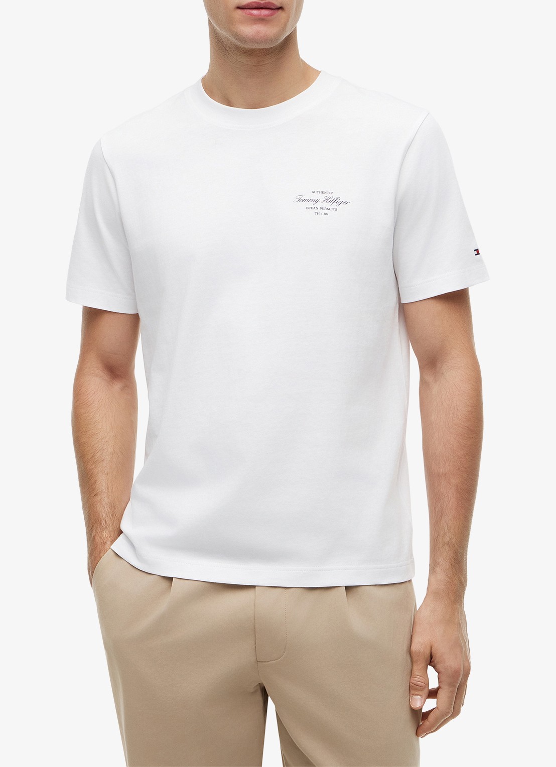 Tommy Hilfiger T-shirt met logo- en backprint - detail 3 wit