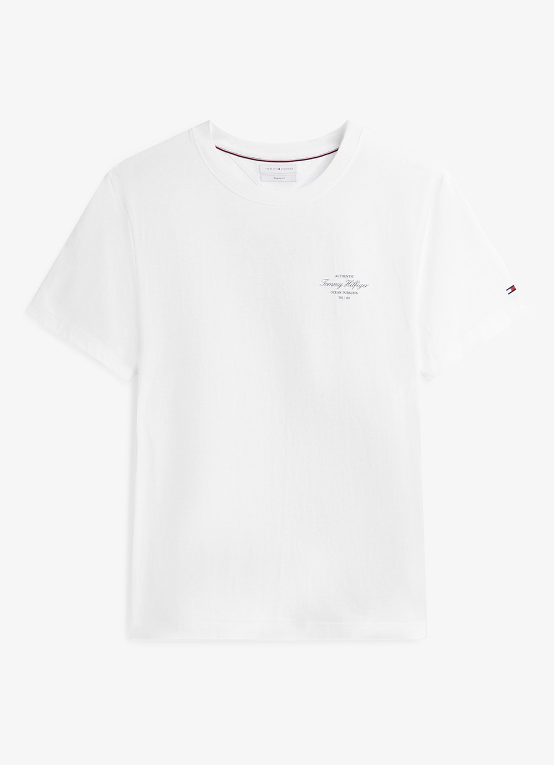 Tommy Hilfiger T-shirt met logo- en backprint - voorkant wit