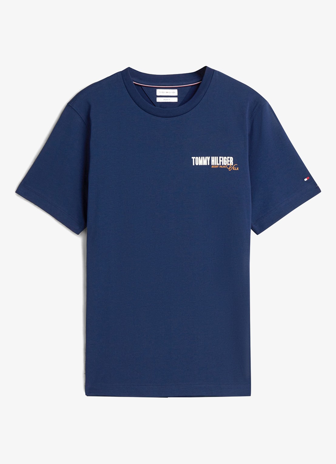 Tommy Hilfiger T-shirt met logo- en backprint - voorkant 3 donkerblauw