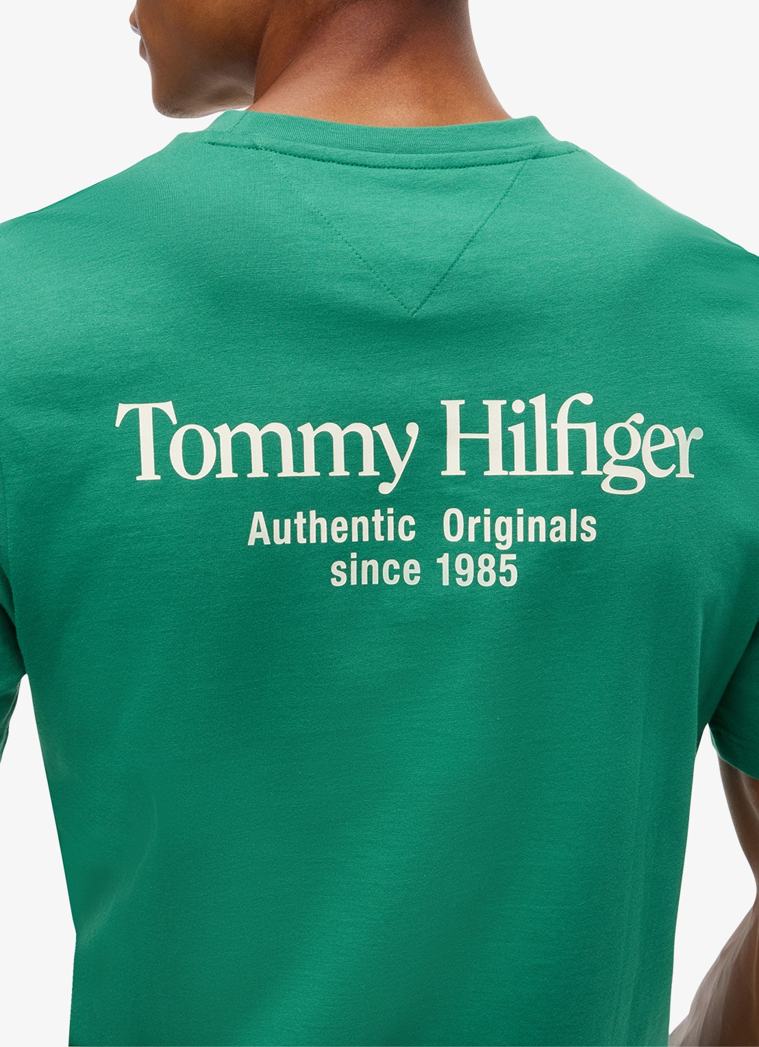Tommy Hilfiger T-shirt met logo- en backprint - detail 5 groen