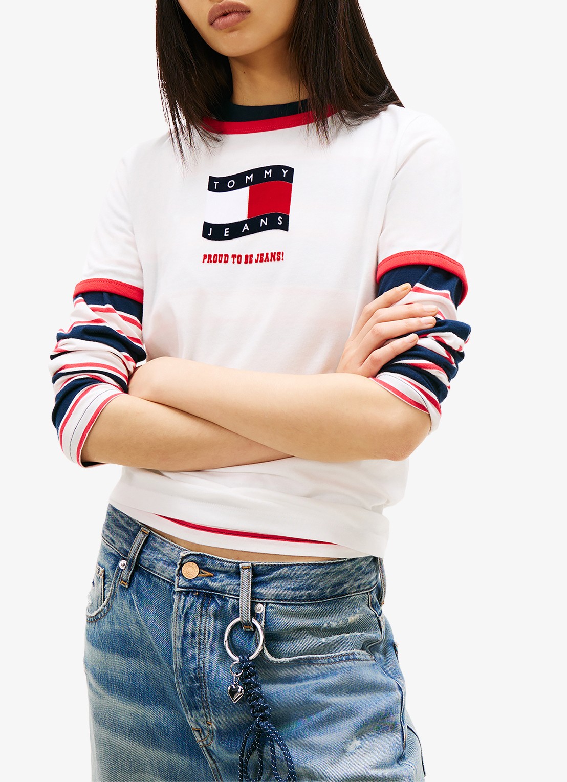 Tommy Hilfiger T-shirt met logo en ronde hals  - detail 4 wit
