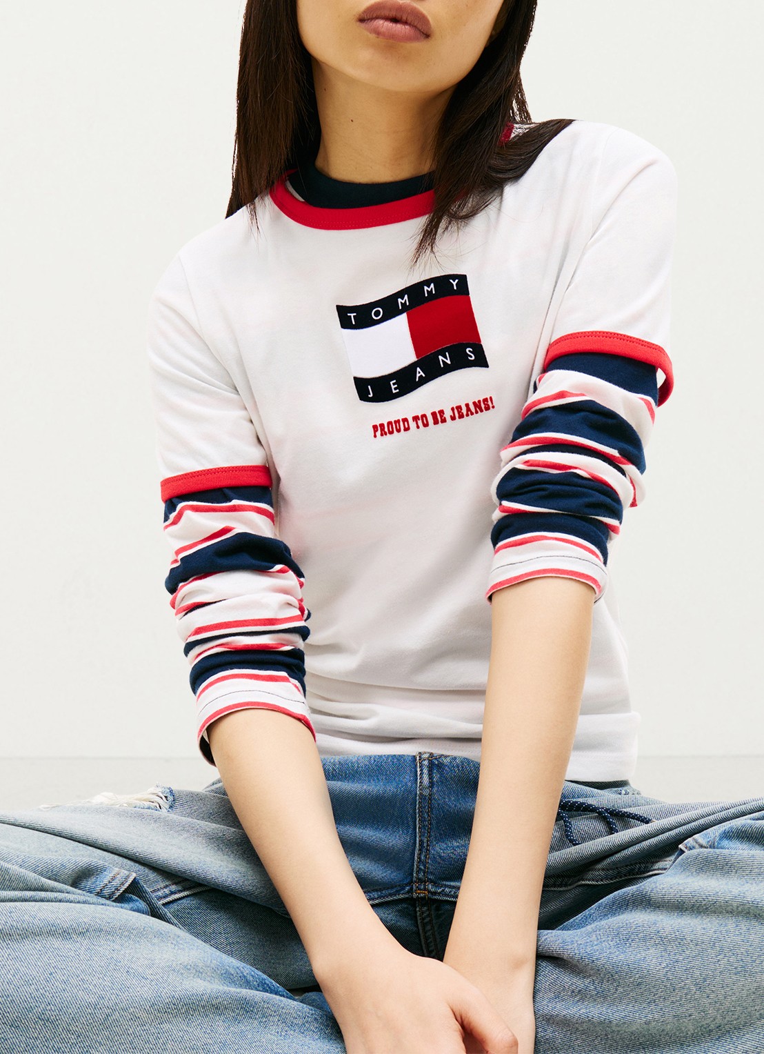 Tommy Hilfiger T-shirt met logo en ronde hals  - detail 5 wit