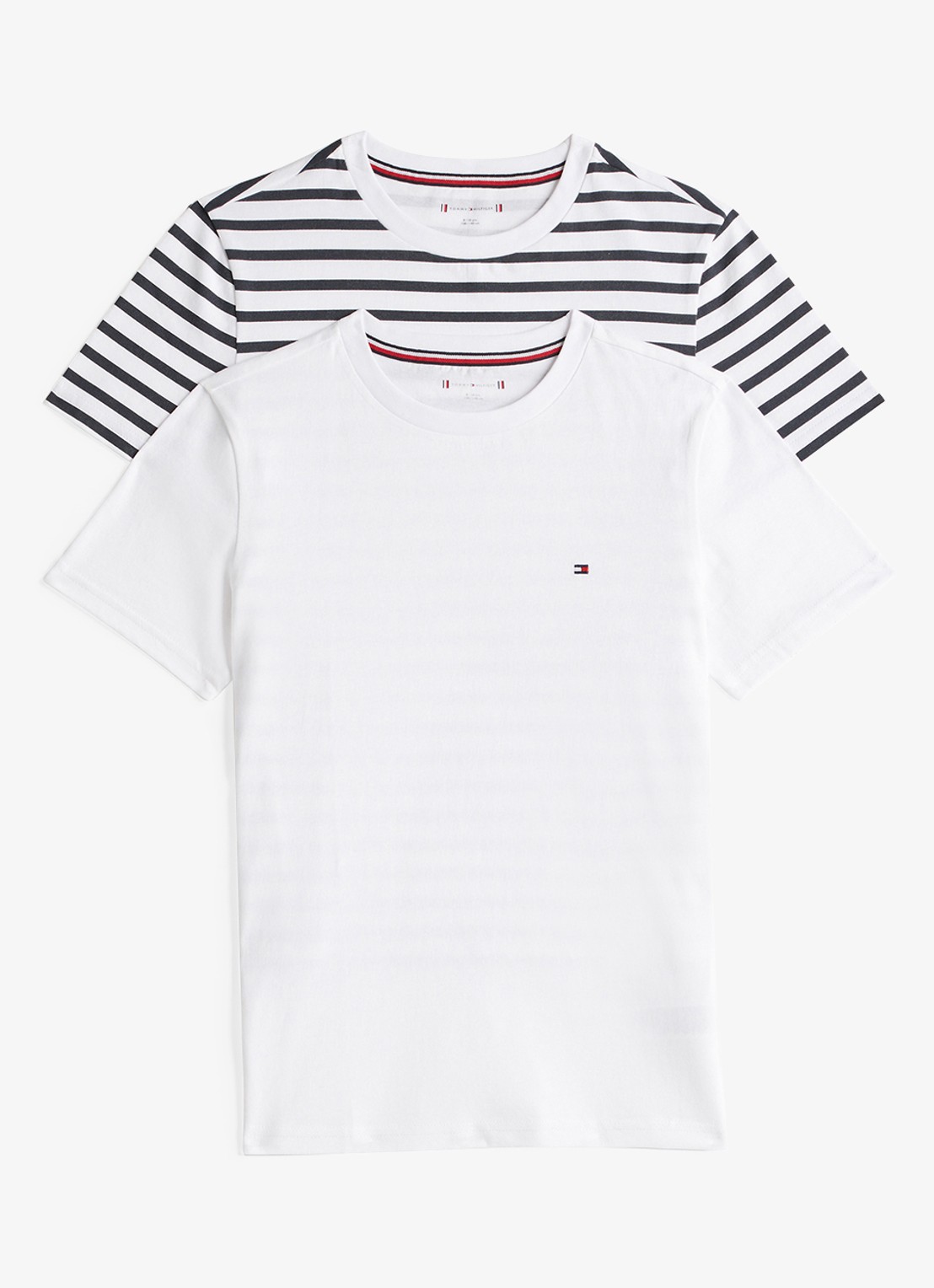 Tommy Hilfiger T-shirt met logo in 2-pack - voorkant wit