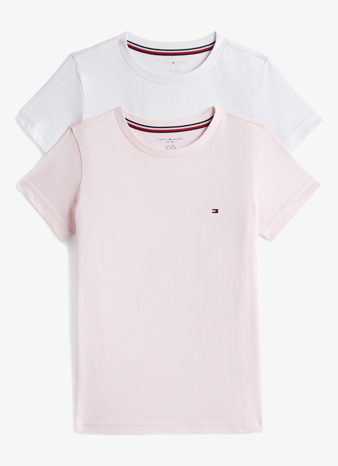 Tommy Hilfiger T-shirt met logo in 2-pack - voorkant 2 wit