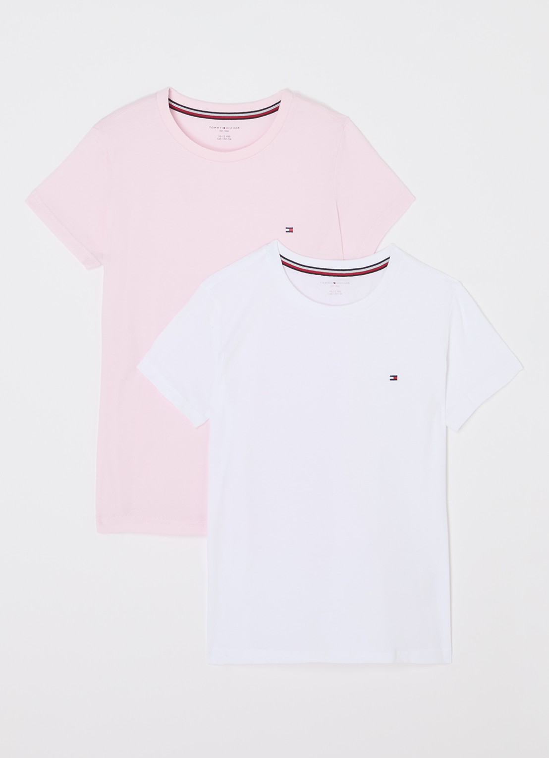 Tommy Hilfiger T-shirt met logo in 2-pack - voorkant 4 wit