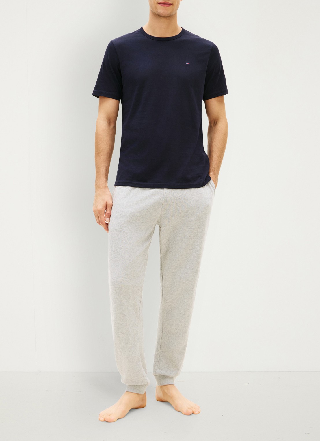 Tommy Hilfiger T-shirt met logo in 3-pack - voorkant 3 donkerblauw