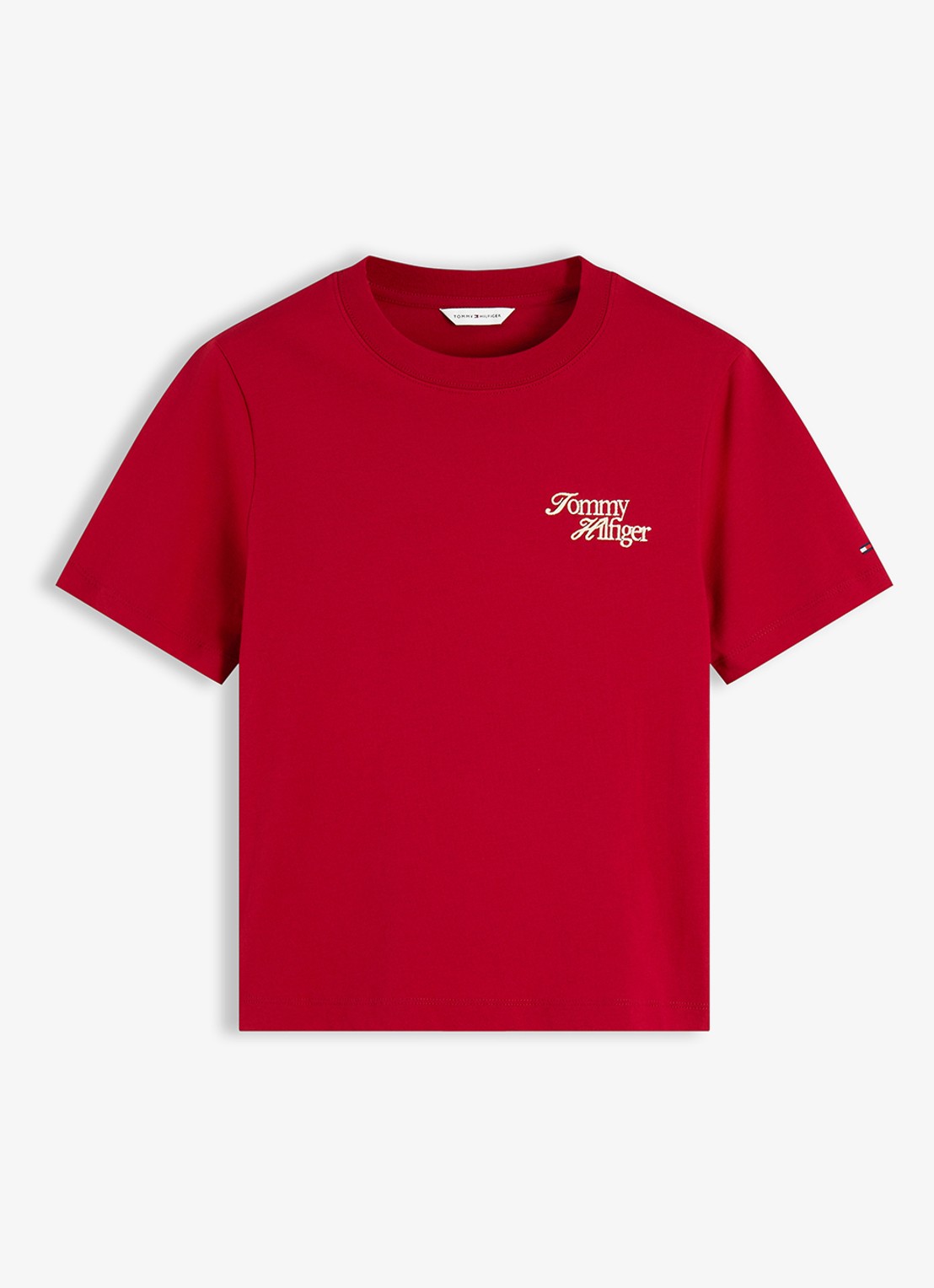 Tommy Hilfiger T-shirt met logo - voorkant 4 rood