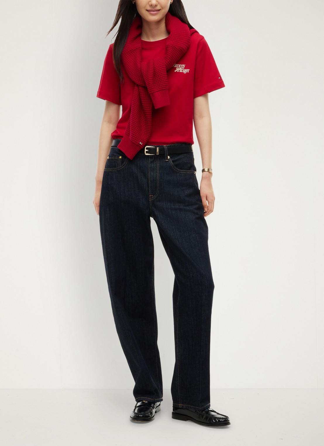 Tommy Hilfiger T-shirt met logo - voorkant 5 rood