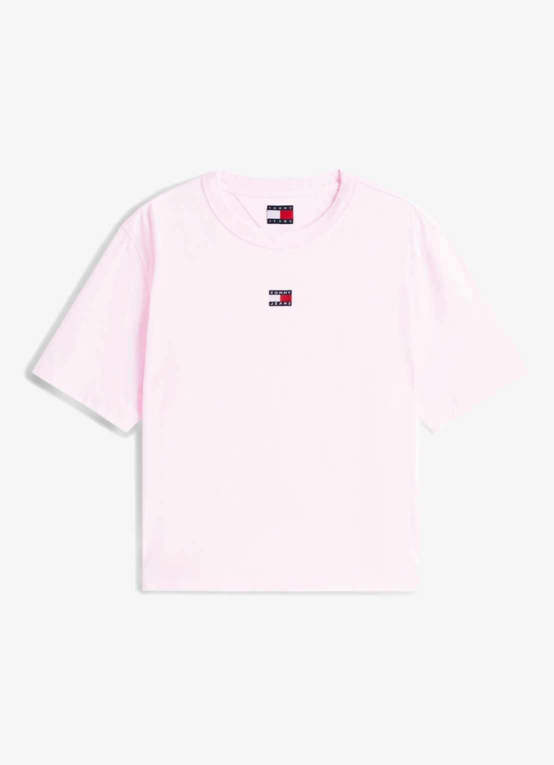 Tommy Hilfiger T-shirt met logo - voorkant lichtroze