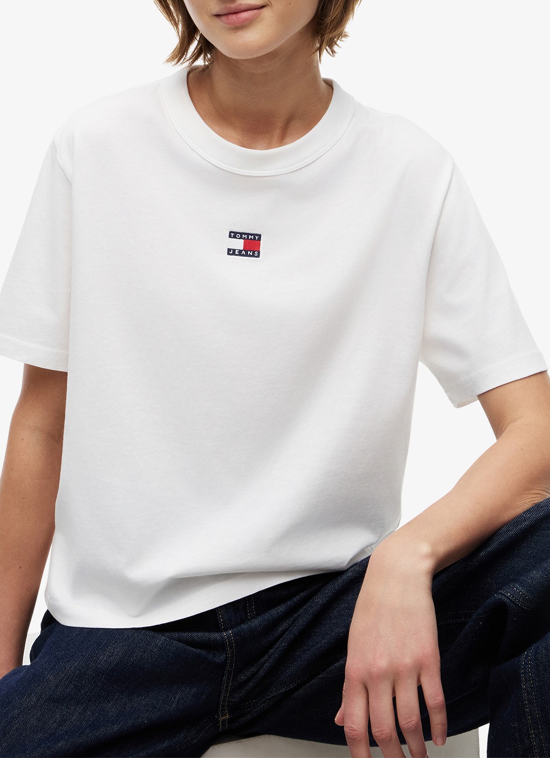 Tommy Hilfiger T-shirt met logo - detail 5 gebroken wit