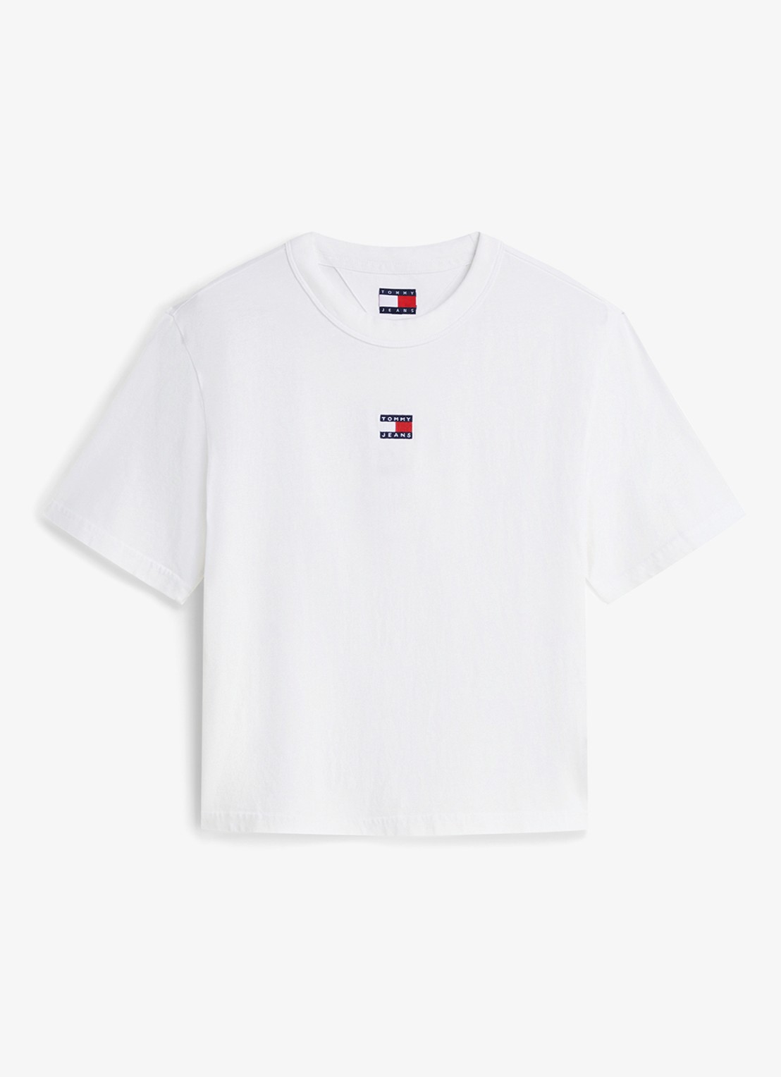 Tommy Hilfiger T-shirt met logo - voorkant gebroken wit