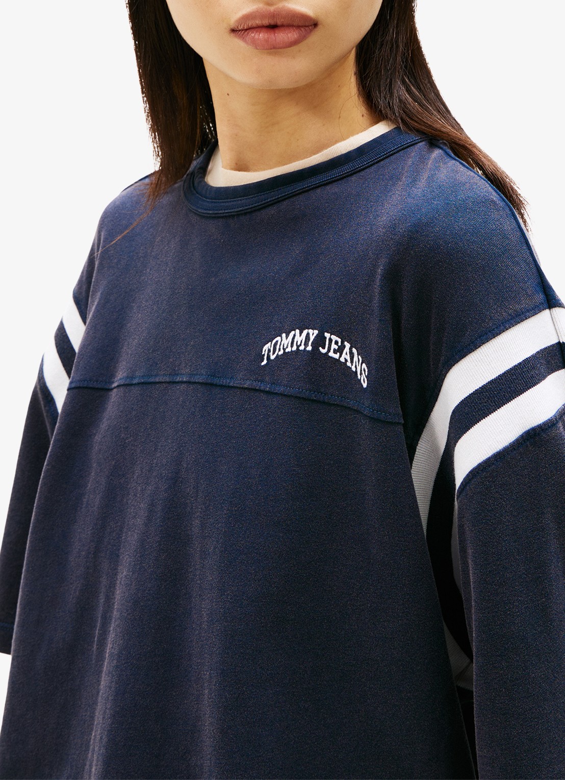 Tommy Hilfiger T-shirt met logo - detail 4 donkerblauw