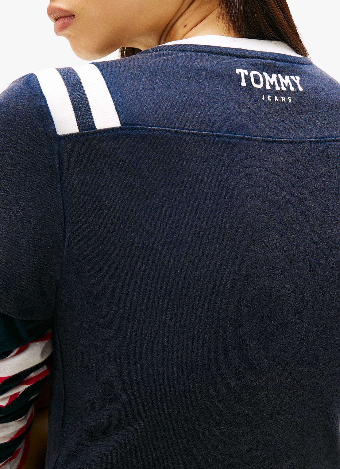 Tommy Hilfiger T-shirt met logo - detail 5 donkerblauw