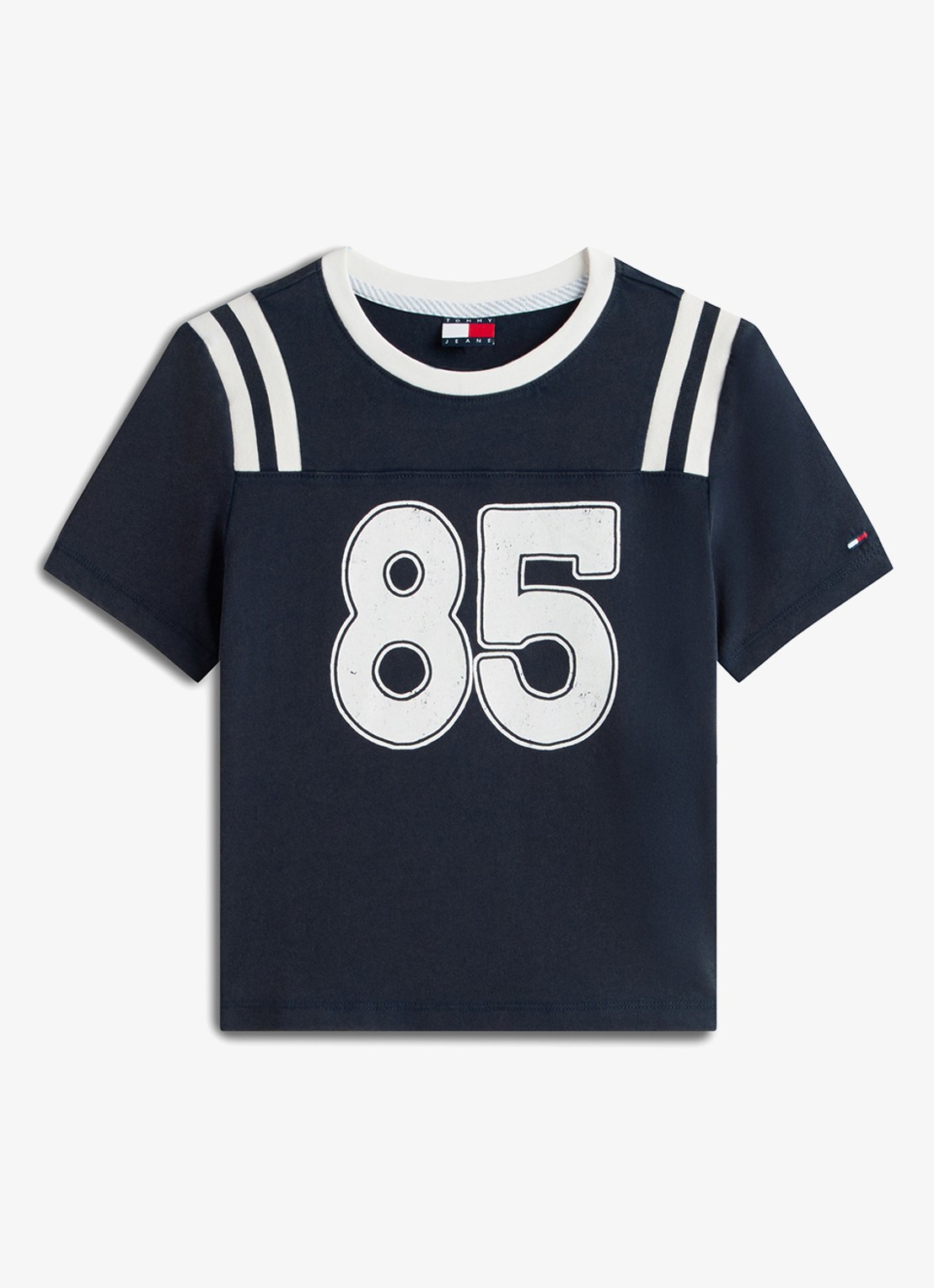 Tommy Hilfiger T-shirt met logo - voorkant donkerblauw