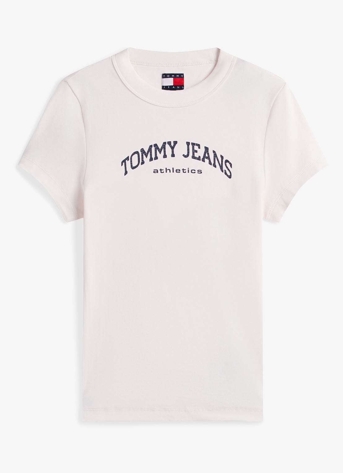 Tommy Hilfiger T-shirt met logo - voorkant 3 gebroken wit
