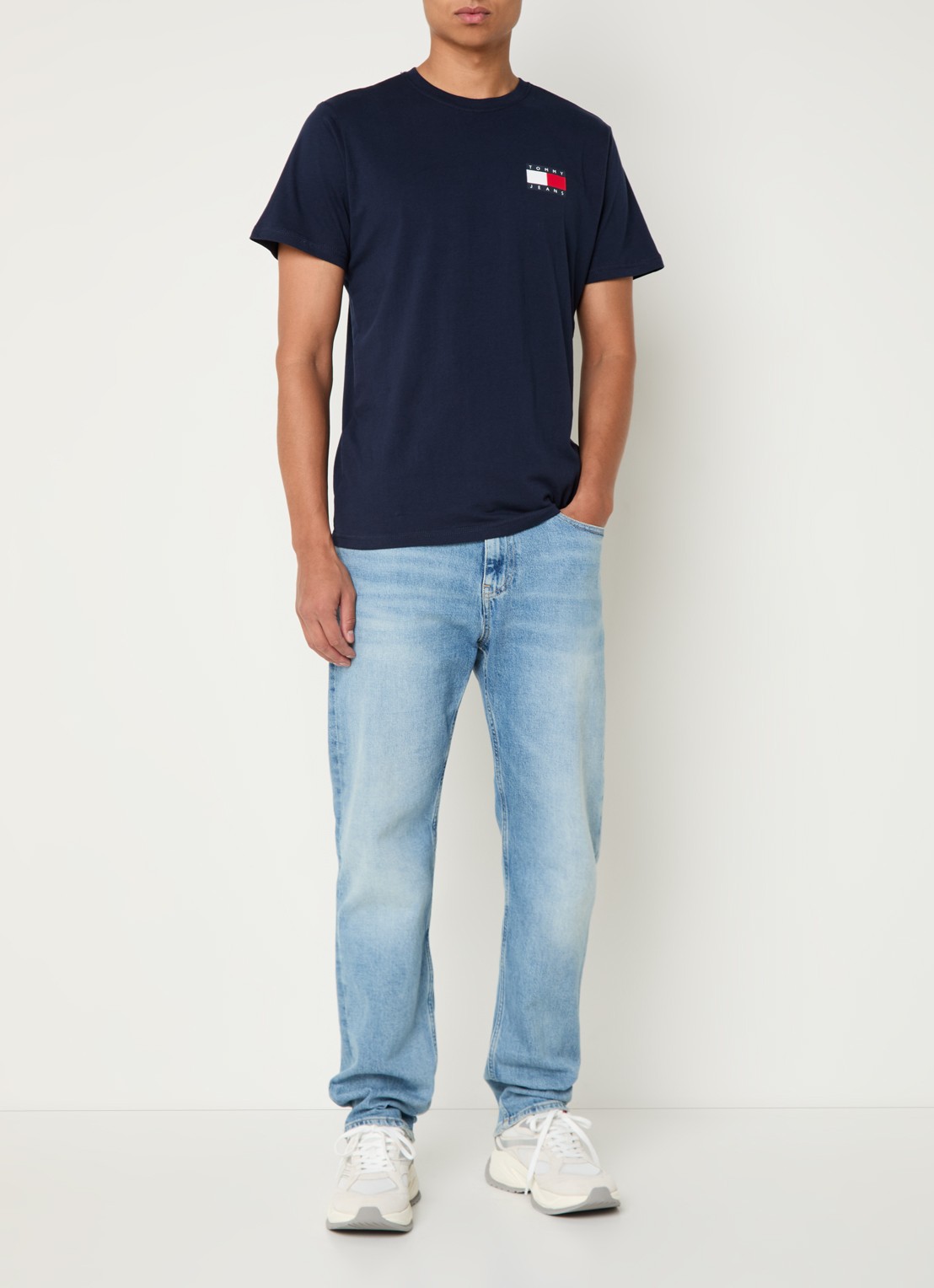 Tommy Hilfiger T-shirt met logo - voorkant 3 donkerblauw