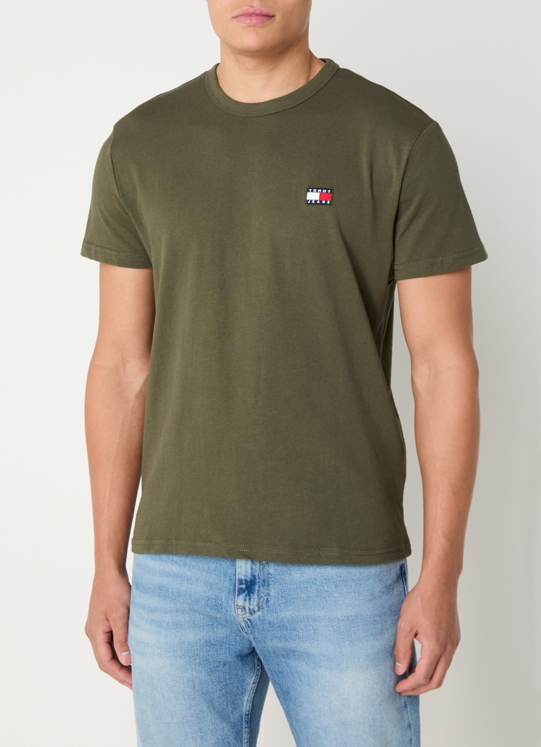 Tommy Hilfiger T-shirt met logo - detail 4 legergroen