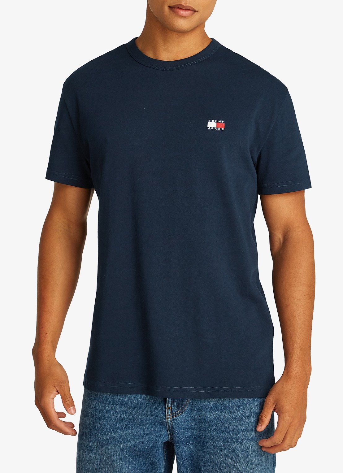 Tommy Hilfiger T-shirt met logo - detail donkerblauw