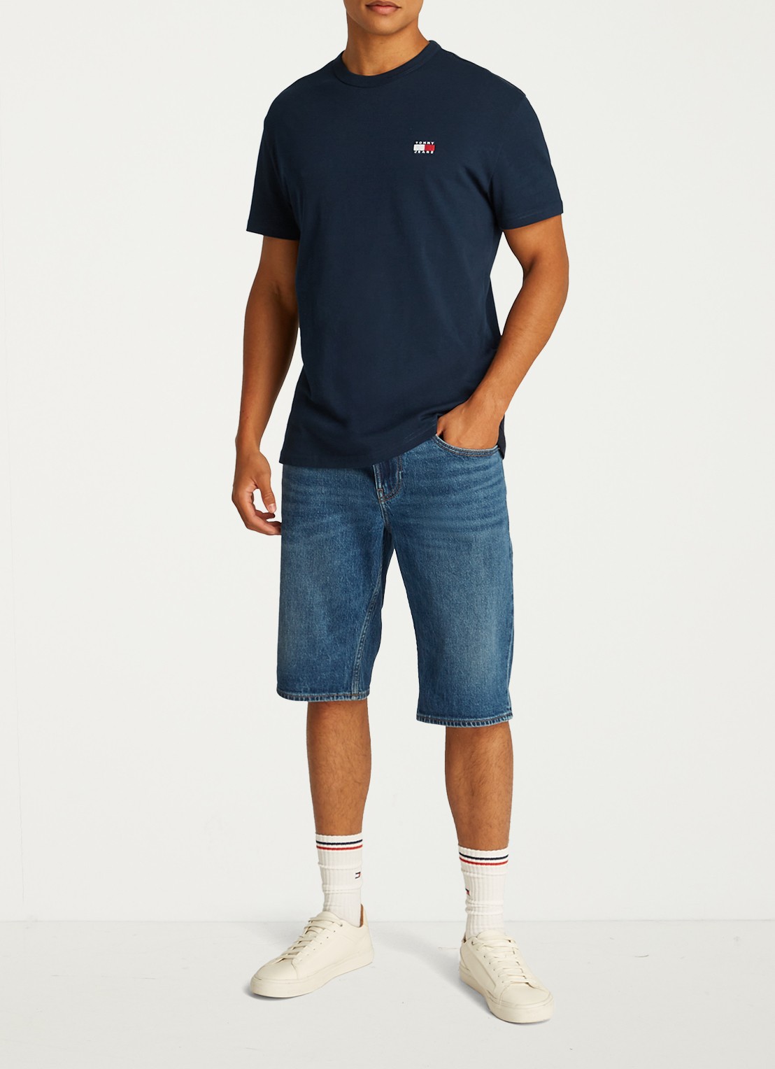 Tommy Hilfiger T-shirt met logo - voorkant 5 donkerblauw