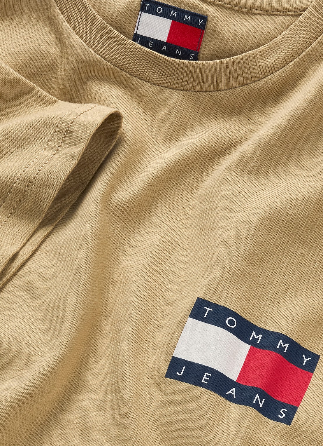 Tommy Hilfiger T-shirt met logo - detail 4 zand