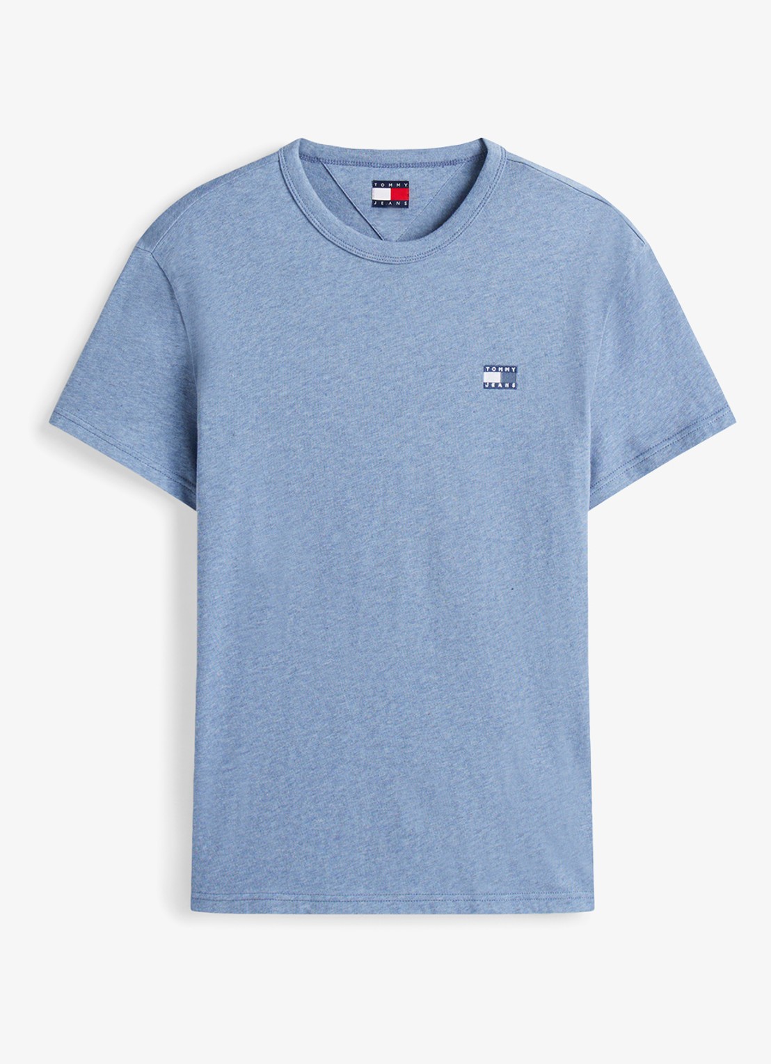 Tommy Hilfiger T-shirt met logo - voorkant 2 staalblauw