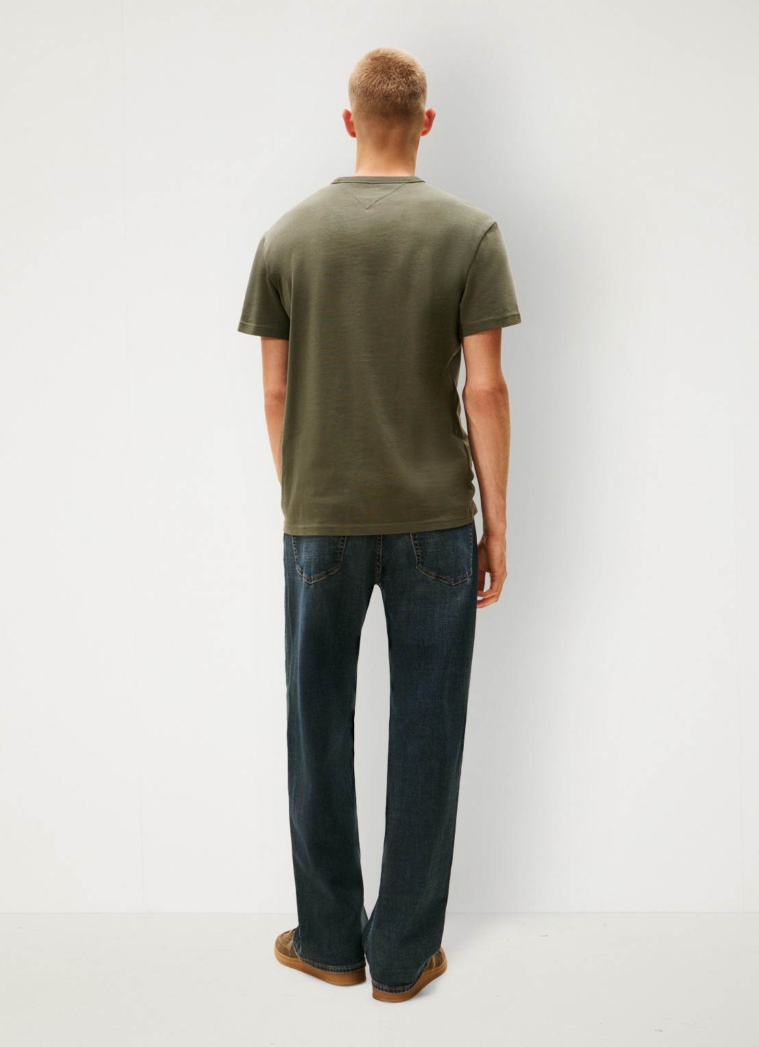 Tommy Hilfiger T-shirt met logo - achterkant mosgroen