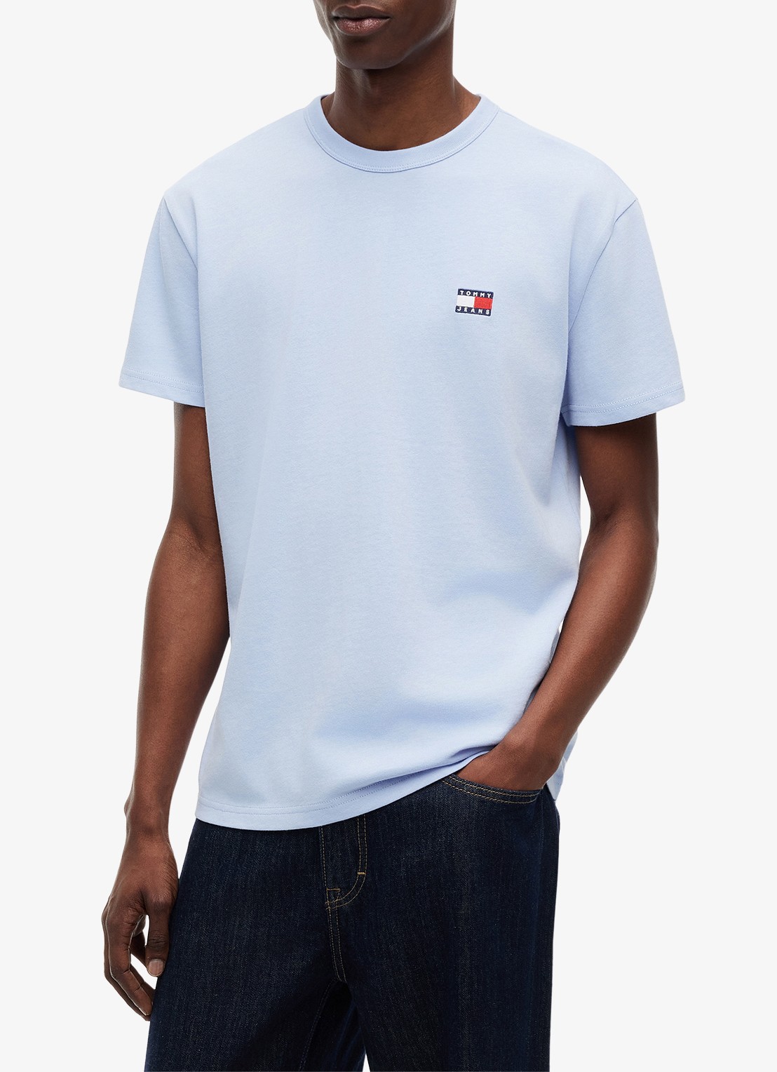 Tommy Hilfiger T-shirt met logo - detail 2 moonlight iris-c5r / lichtblauw