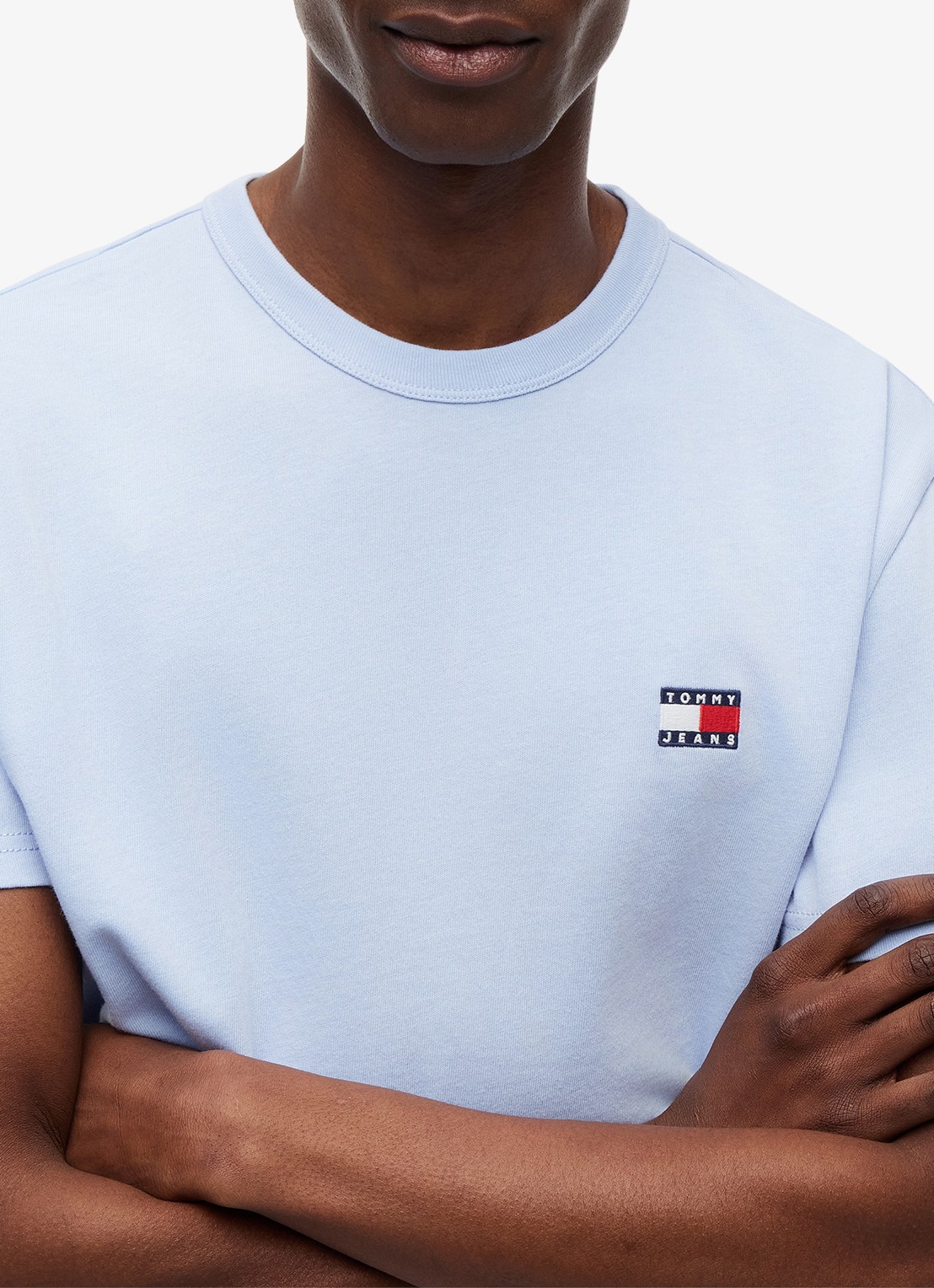 Tommy Hilfiger T-shirt met logo - detail 3 moonlight iris-c5r / lichtblauw