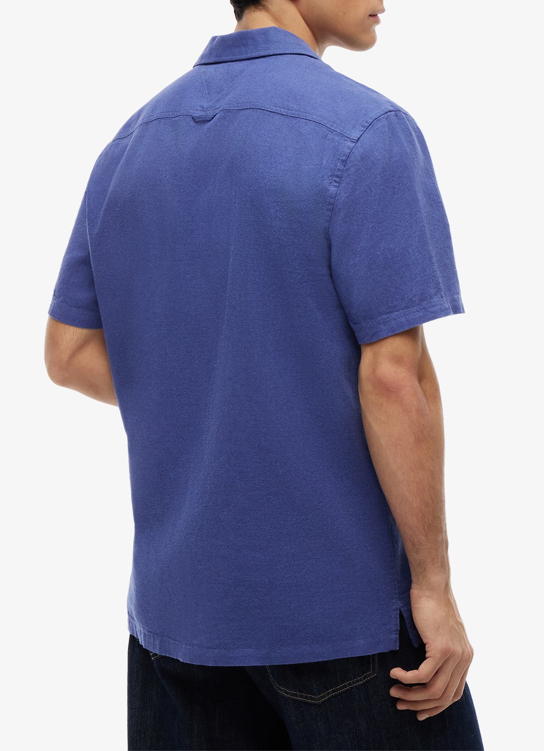 Tommy Hilfiger T-shirt met logo - achterkant 5 calico-aef / beige
