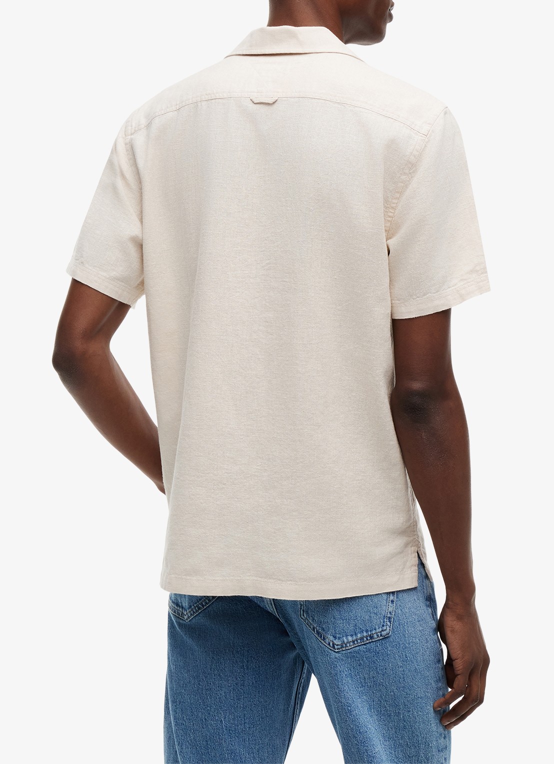 Tommy Hilfiger T-shirt met logo - achterkant 5 moonlight iris-c5r / lichtblauw