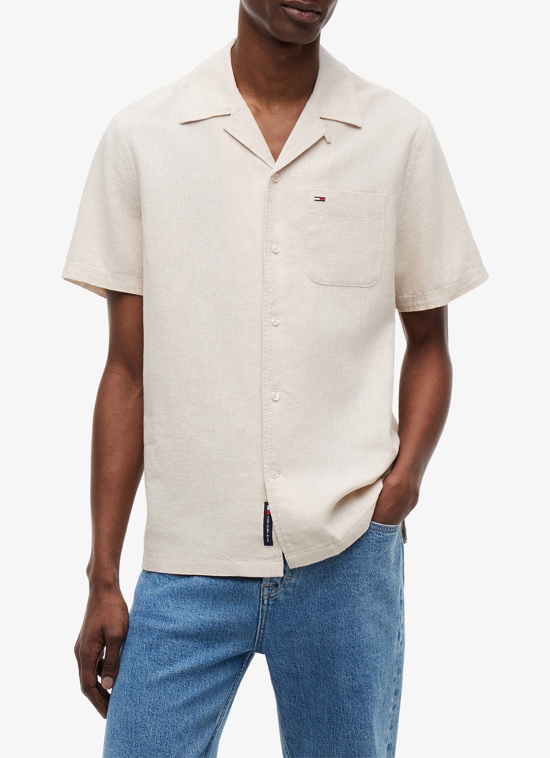 Tommy Hilfiger T-shirt met logo - detail 3 moonlight iris-c5r / lichtblauw