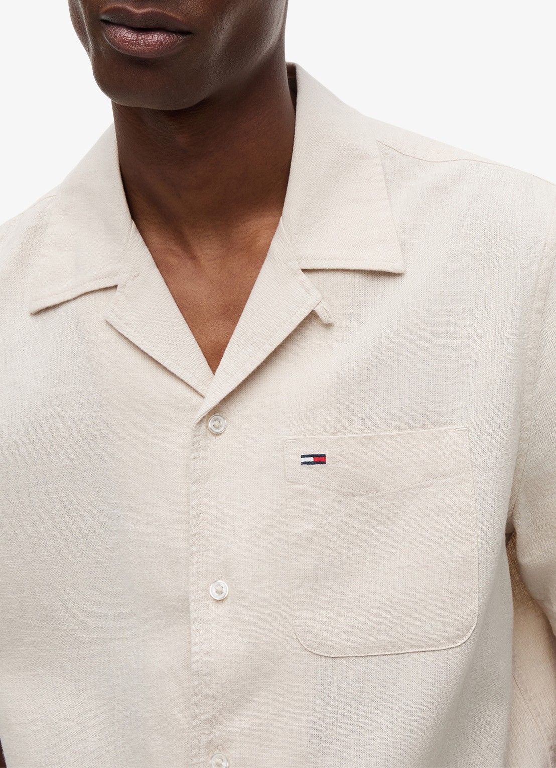 Tommy Hilfiger T-shirt met logo - detail 4 moonlight iris-c5r / lichtblauw