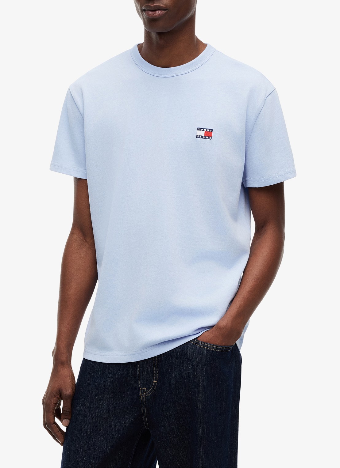 Tommy Hilfiger T-shirt met logo - detail 4 blue storm-c6q / blauw