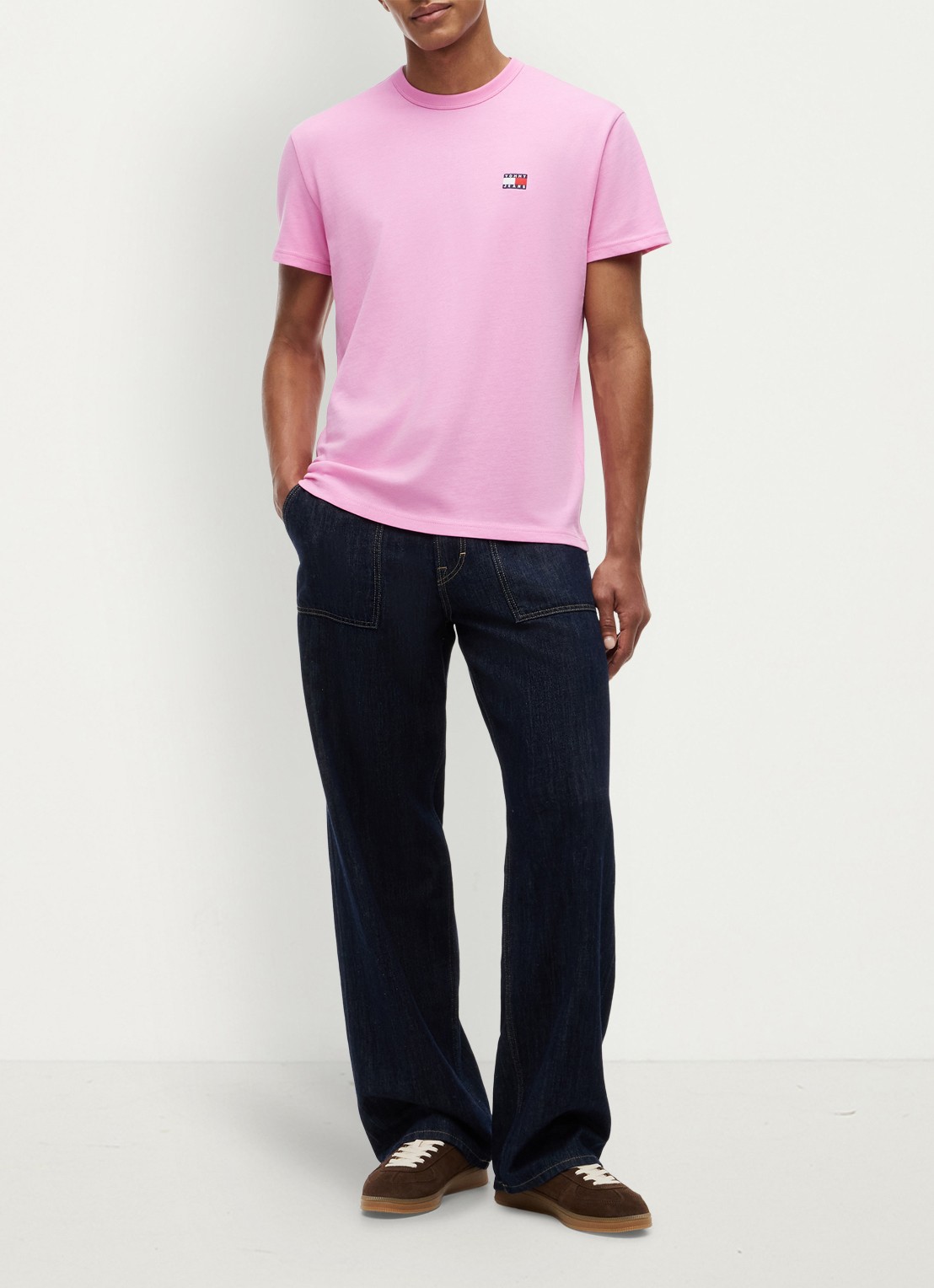 Tommy Hilfiger T-shirt met logo - voorkant 5 pink daisy-tou / roze