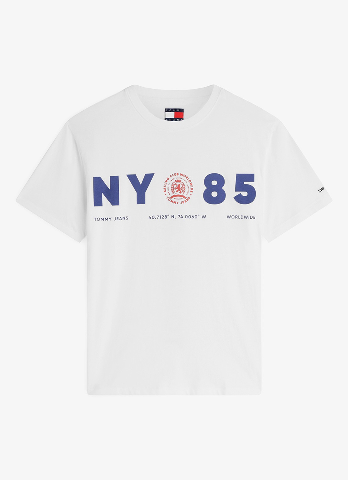 Tommy Hilfiger T-shirt met logo - voorkant 4 ecru-ybl