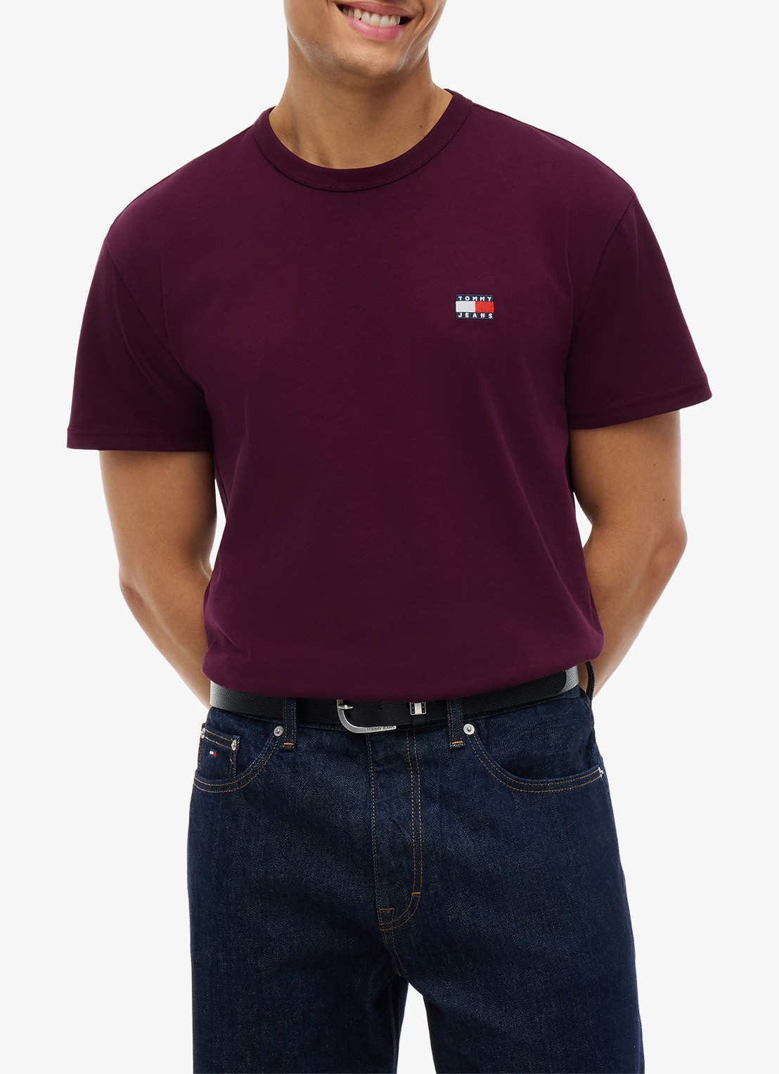 Tommy Hilfiger T-shirt met logo - detail calypso berry-v11 / rood
