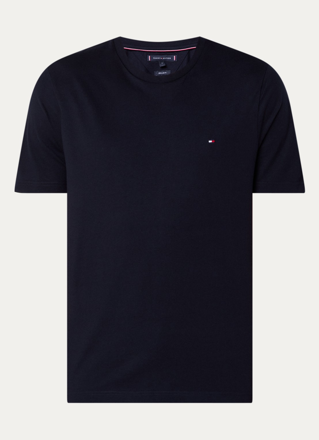 Tommy Hilfiger T-shirt met logo - voorkant donkerblauw