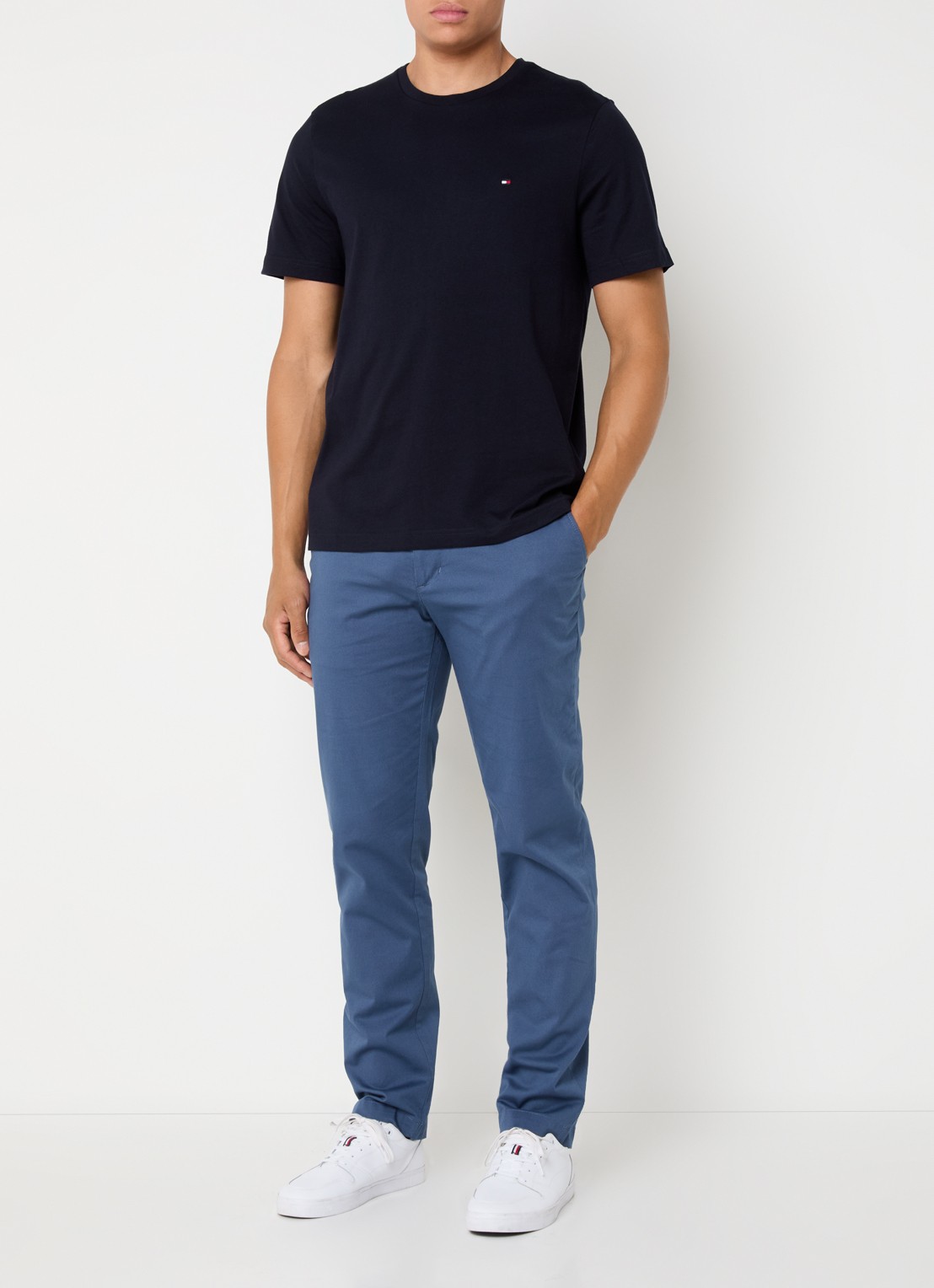 Tommy Hilfiger T-shirt met logo - voorkant 2 donkerblauw