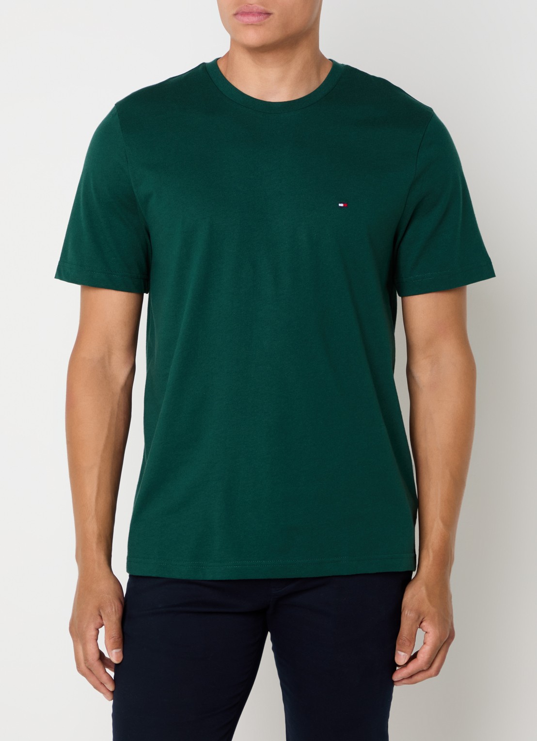 Tommy Hilfiger T-shirt met logo - detail 3 zeegroen