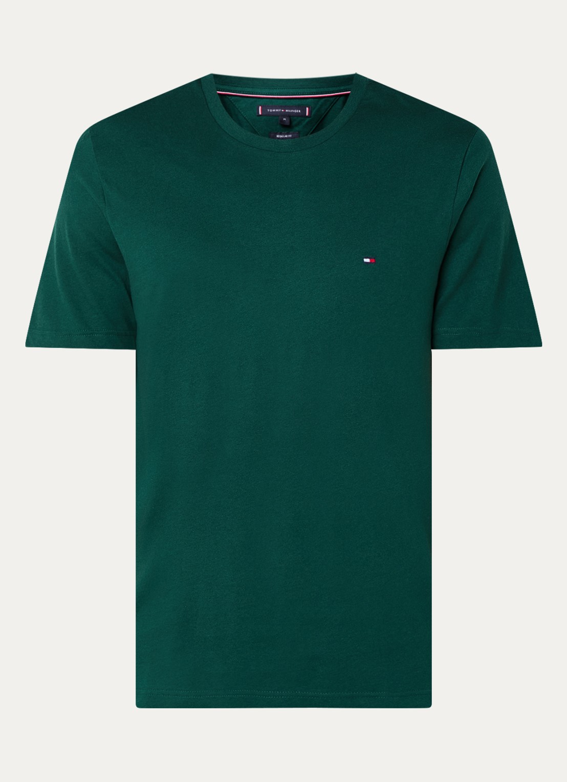 Tommy Hilfiger T-shirt met logo - voorkant zeegroen