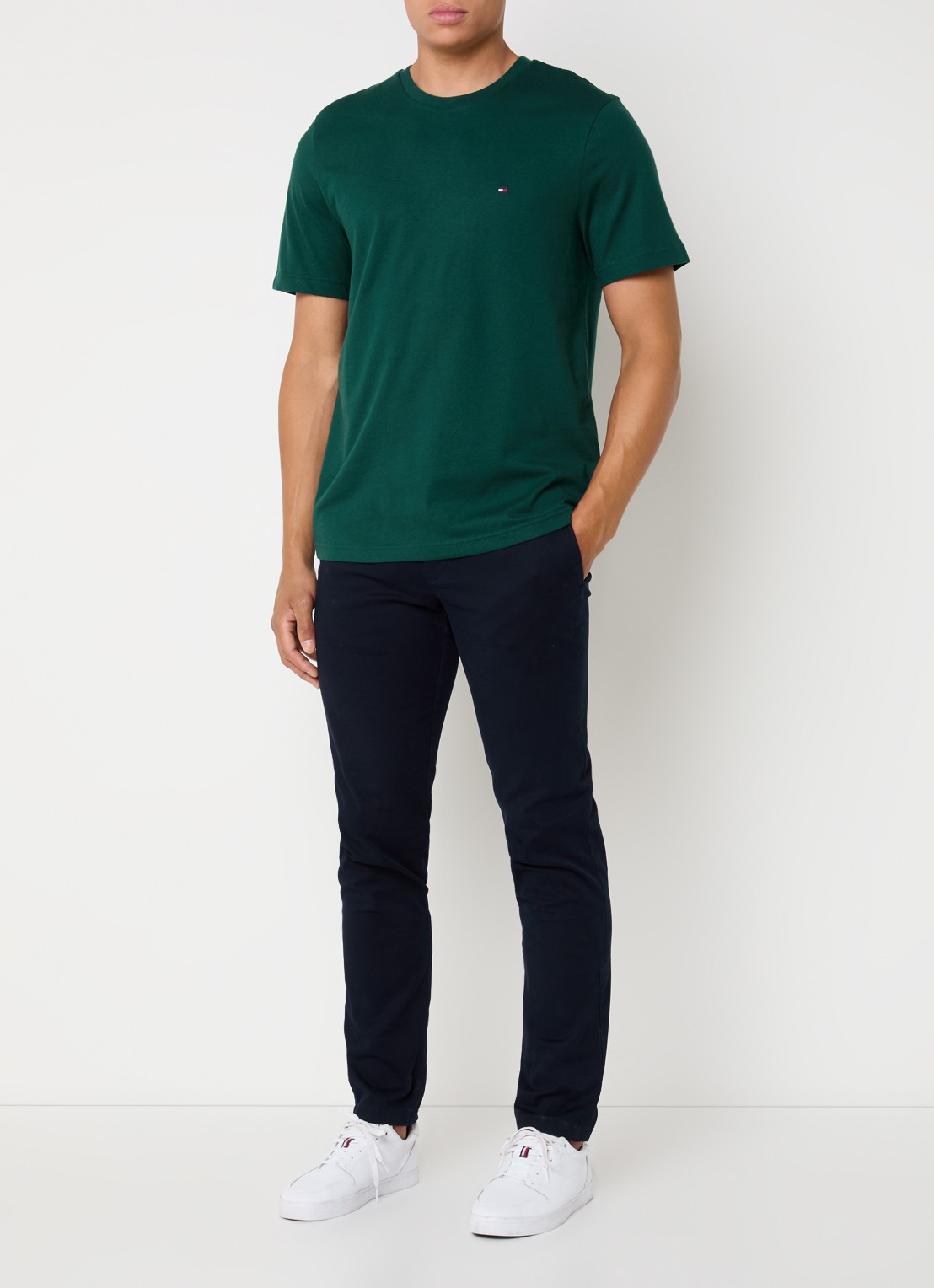 Tommy Hilfiger T-shirt met logo - voorkant 2 zeegroen