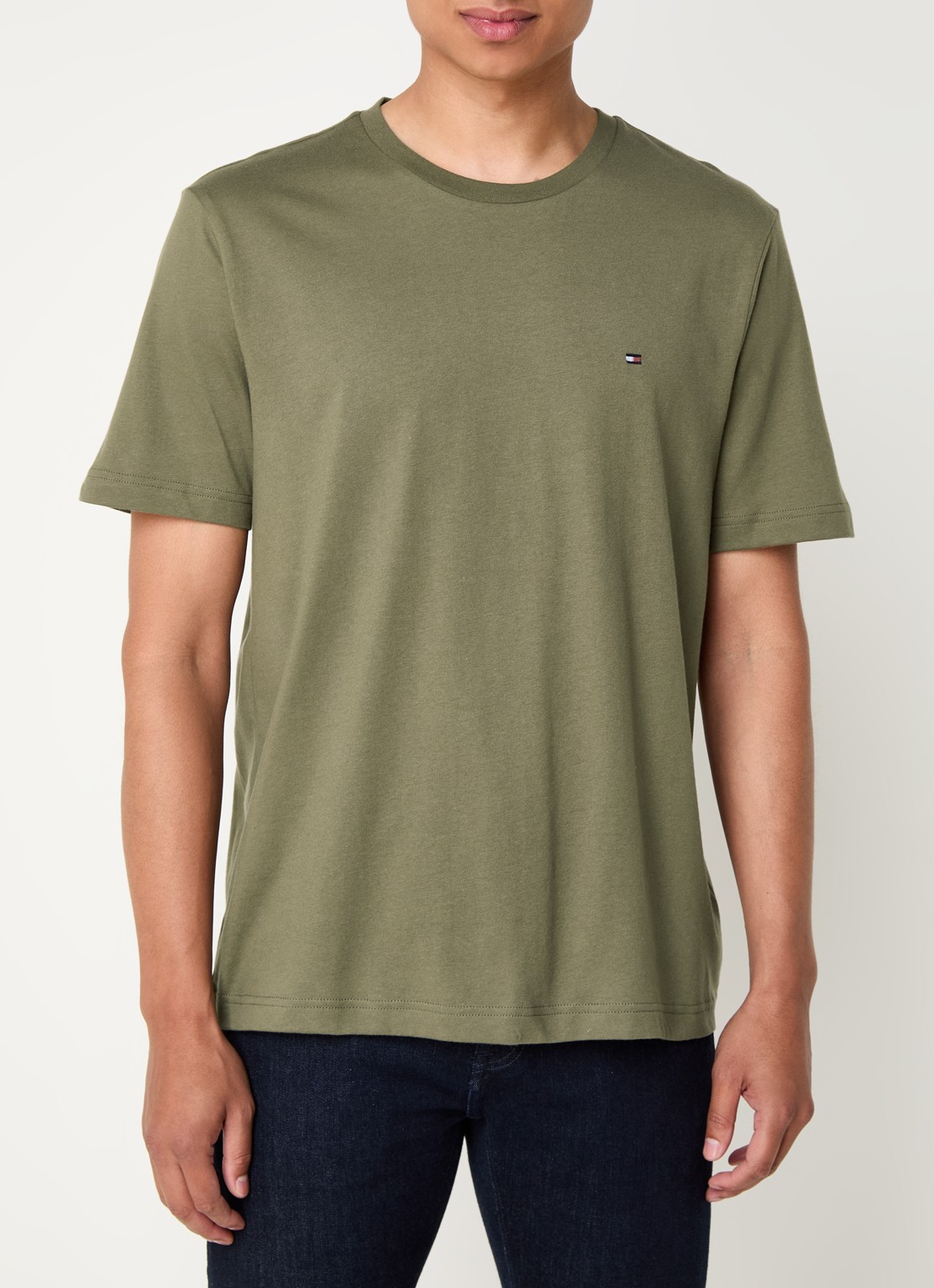 Tommy Hilfiger T-shirt met logo - detail bronsgroen