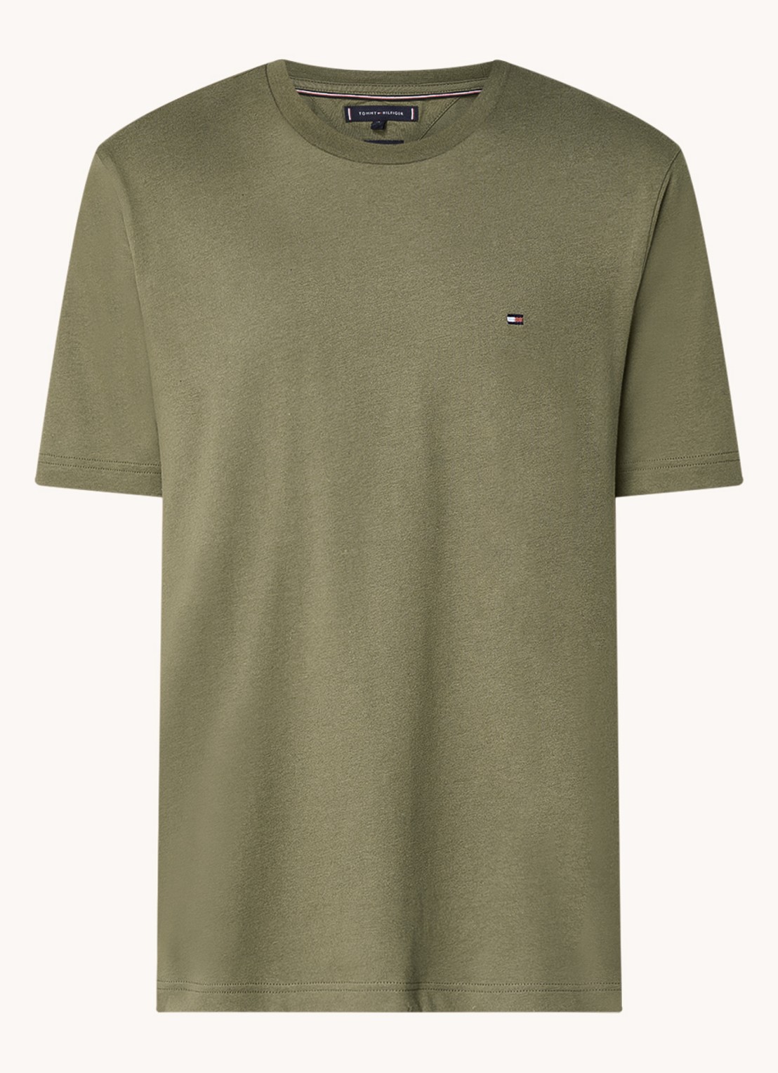 Tommy Hilfiger T-shirt met logo - voorkant 3 bronsgroen