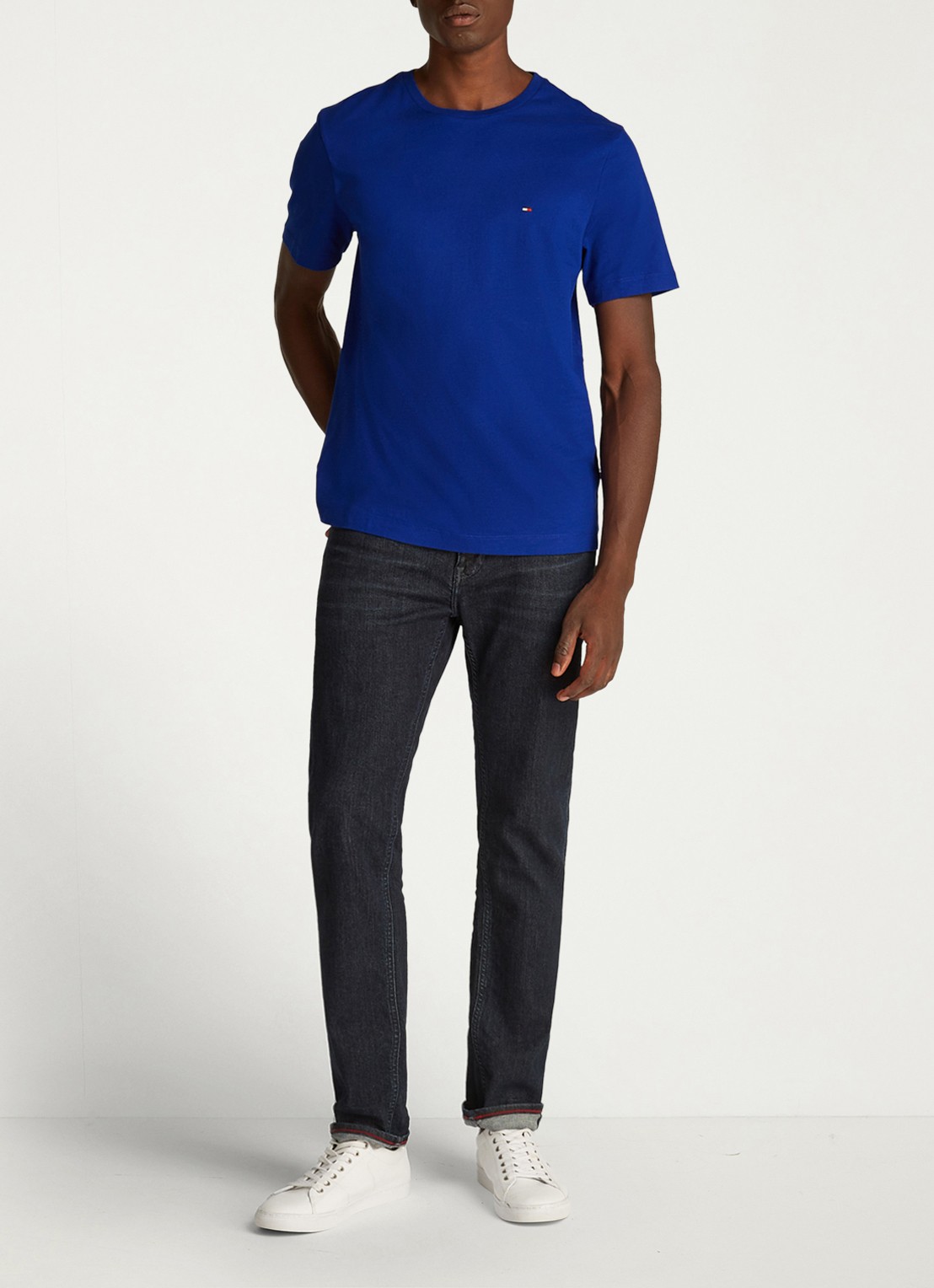 Tommy Hilfiger T-shirt met logo - voorkant 4 kobaltblauw