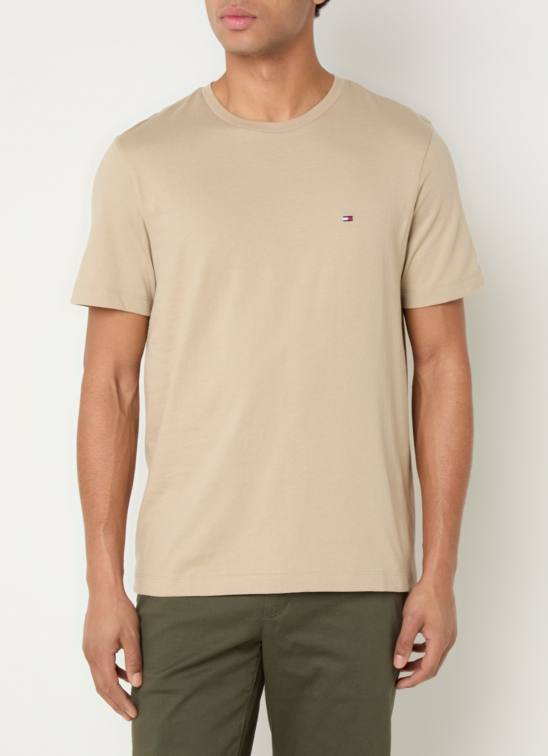 Tommy Hilfiger T-shirt met logo - detail 4 sandalwood-rbt / bruin