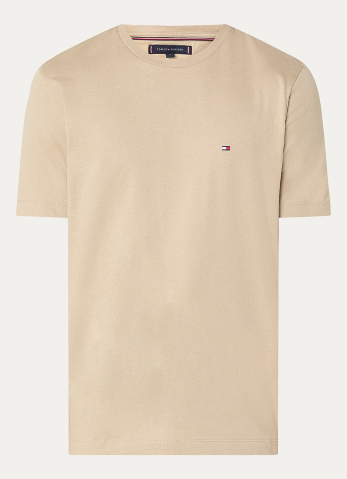 Tommy Hilfiger T-shirt met logo - voorkant 7 sandalwood-rbt / bruin