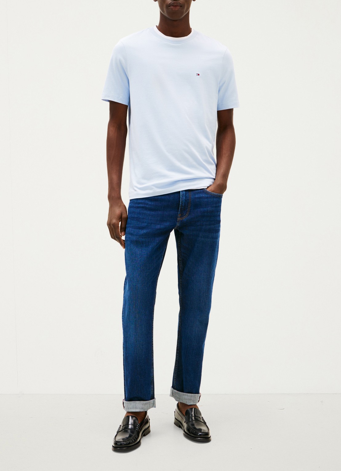 Tommy Hilfiger T-shirt met logo - voorkant 4 lichtblauw