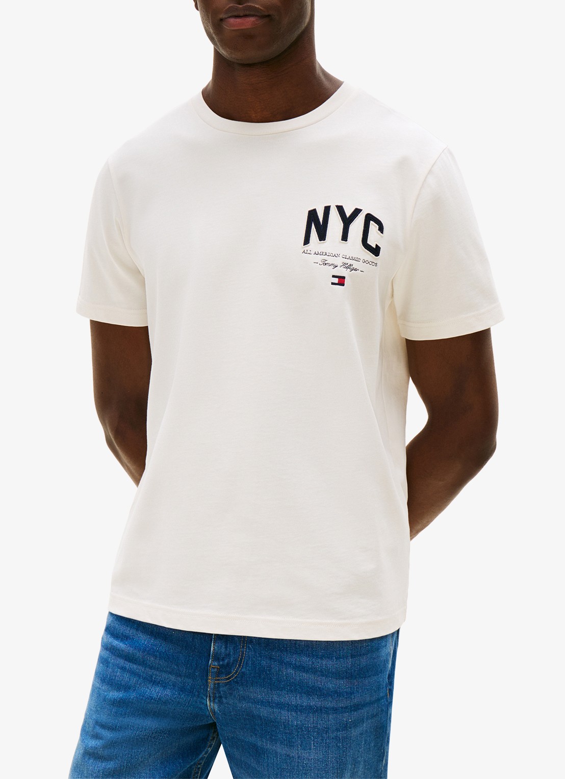 Tommy Hilfiger T-shirt met logo - detail 2 gebroken wit