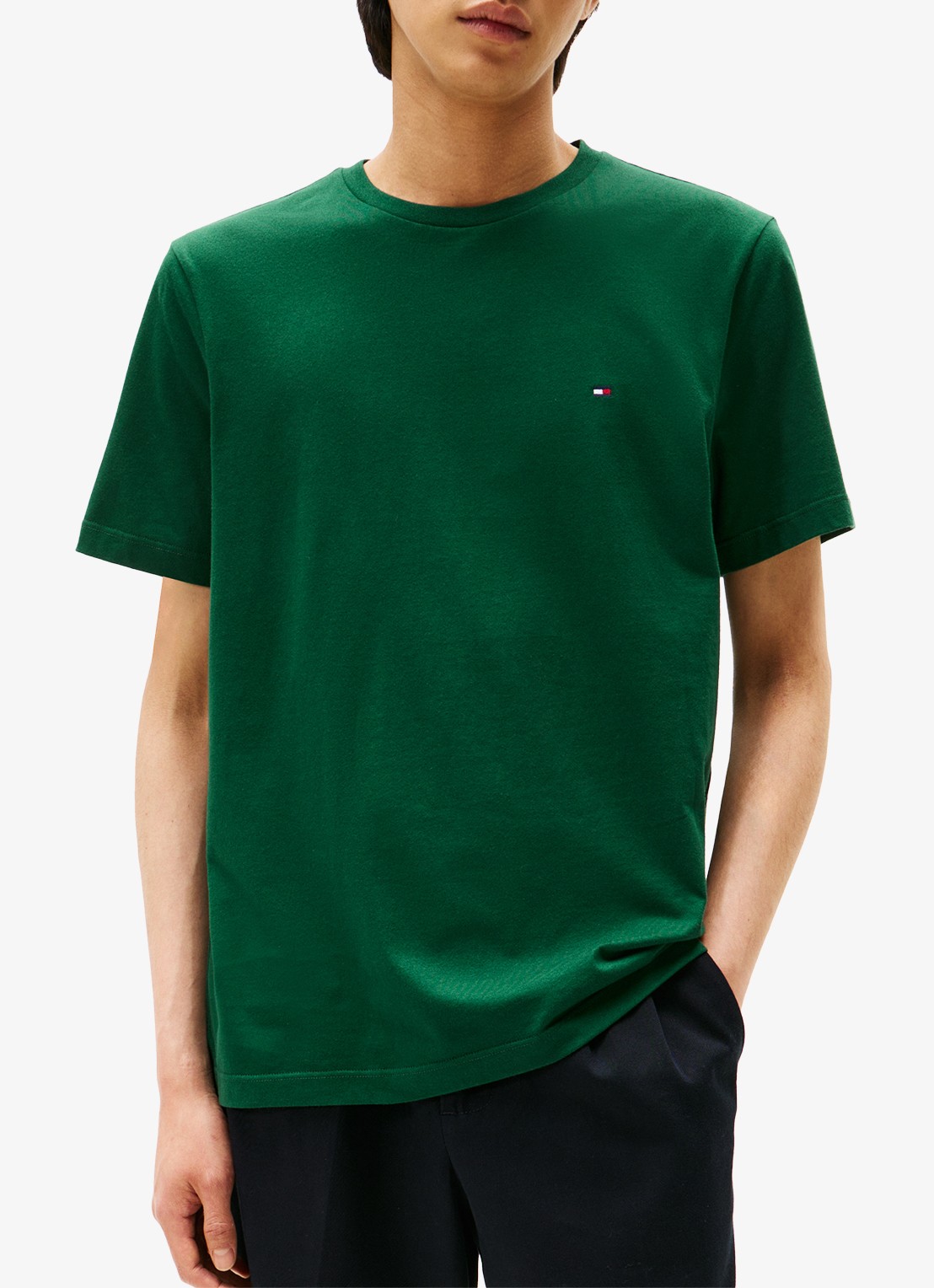 Tommy Hilfiger T-shirt met logo - detail 4 groen