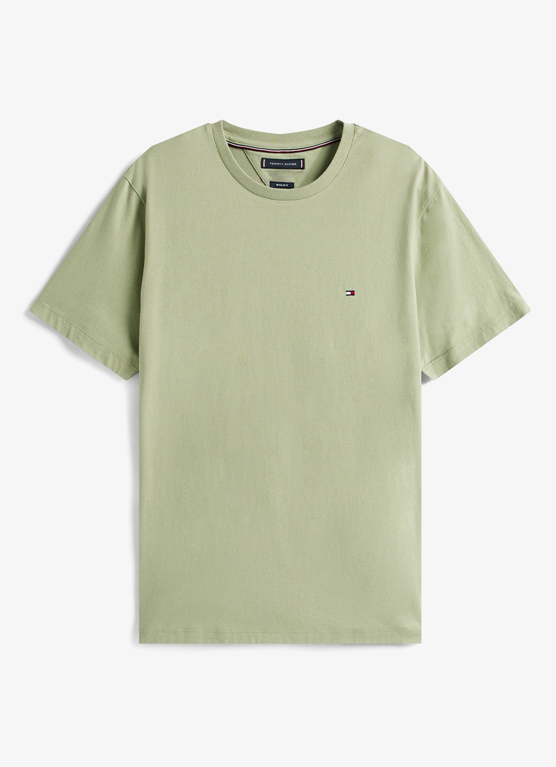 Tommy Hilfiger T-shirt met logo - voorkant lindegroen